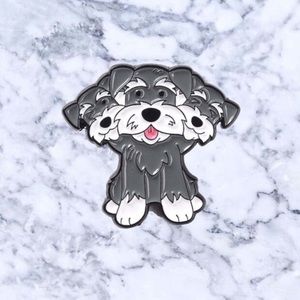 Three Headed Schnauzer Enamel Pin